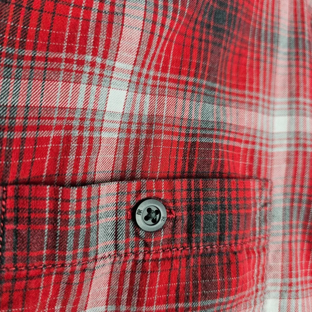 Banana Republic Shirt Mens M Red Plaid Flannel Button Down Long Sleeve Cotton